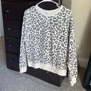 Lightweight spring animal print sweatshirt.